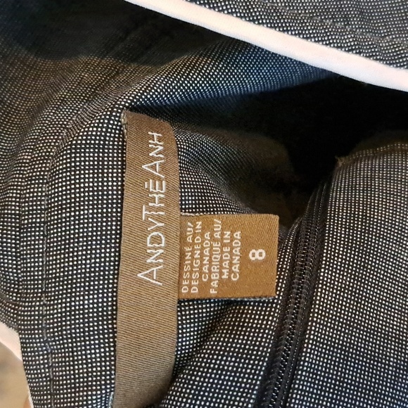 AndyThe Anh Black and White Piping  Form Fitted Dress Women's Size 8 - Picture 5 of 5